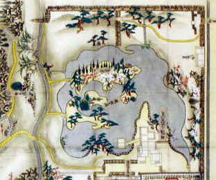 1812年(文化9年)頃の庭園の絵の写真
