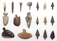 縄文晩期の石器の写真