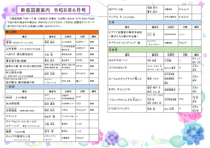 新着図書案内