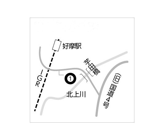 地図：好摩の旧道路敷