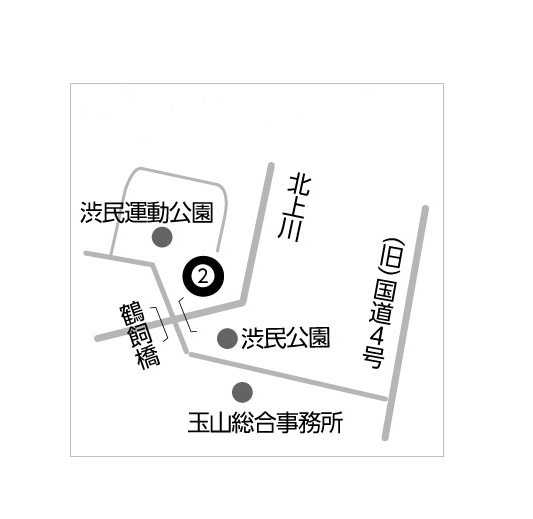 地図：渋民運動公園の河川敷