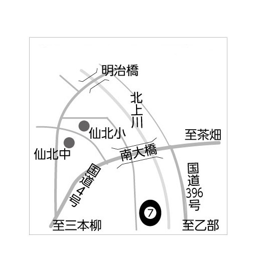 地図：東仙北二丁目の河川敷