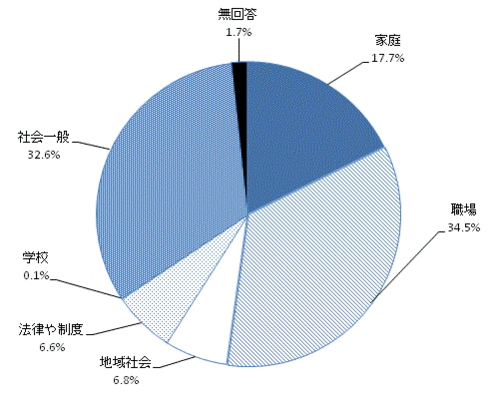 平等になっていない分野のグラフ