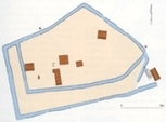 台太郎遺跡の居館跡図