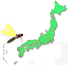蚊と日本列島のイラスト