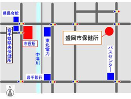 盛岡市保健所の位置図