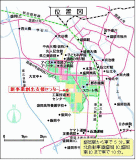 新産業創出支援センター(M-TEC)の位置図