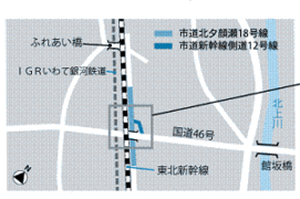 盛岡駅青山線の位置図