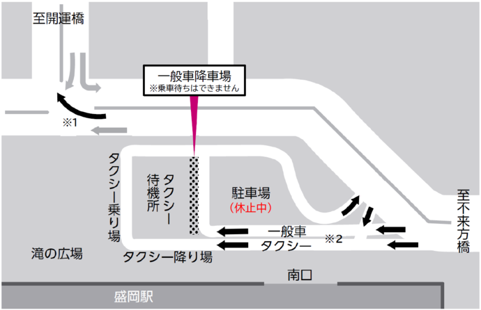 地図:一般車降車場案内図
