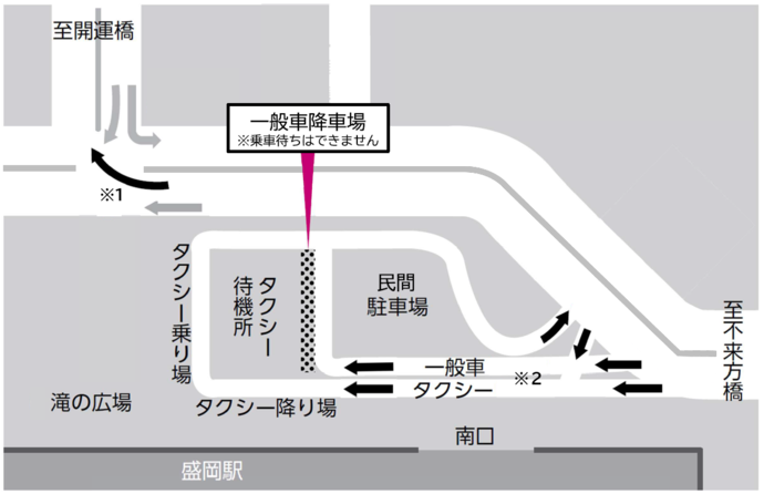 地図：一般車降車場案内図