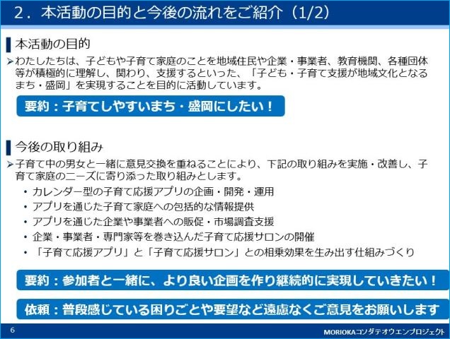 活動の目的と今後の流れ