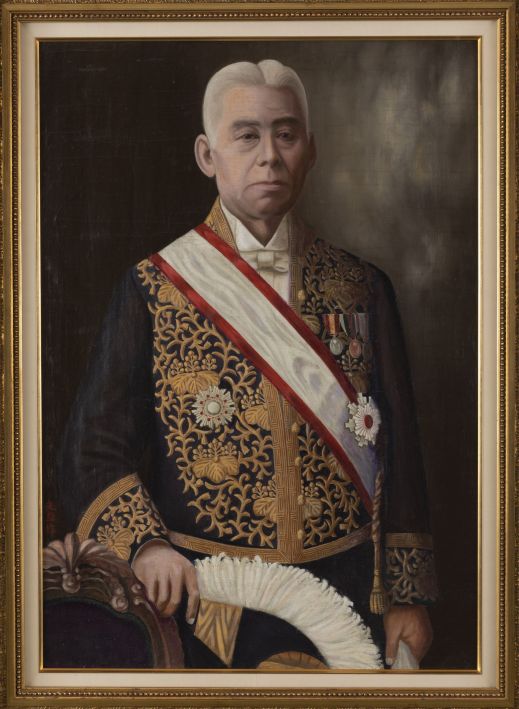 上野廣一画「原敬肖像」(原敬記念館蔵)