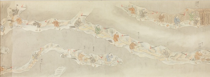 大槌金沢金山之図