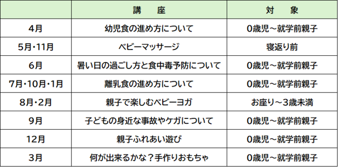 おでかけ講座予定