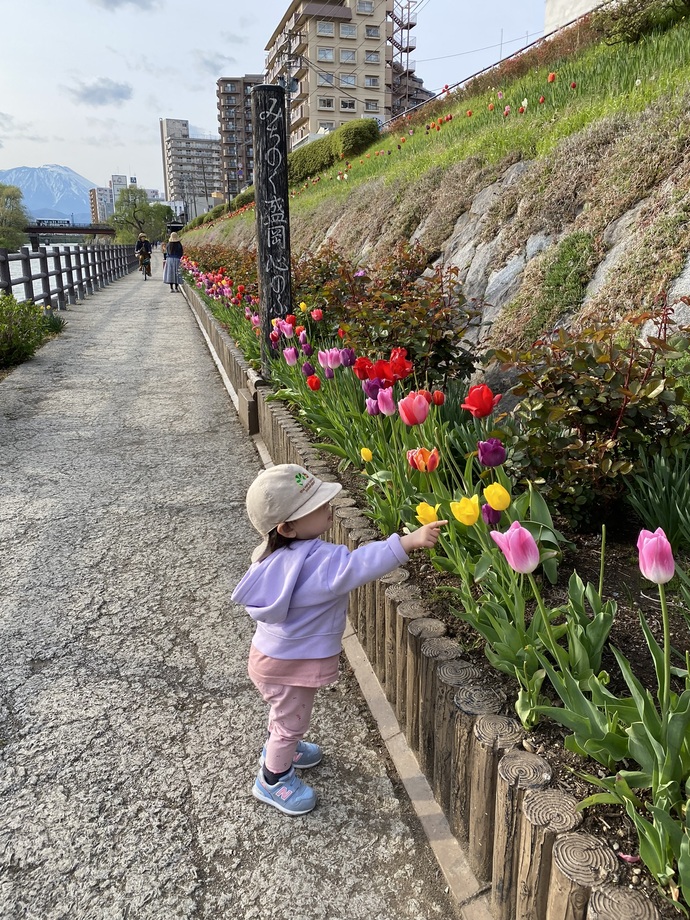 開運橋のたもとの写真