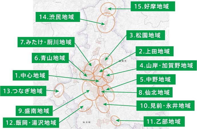 15地域の区分図