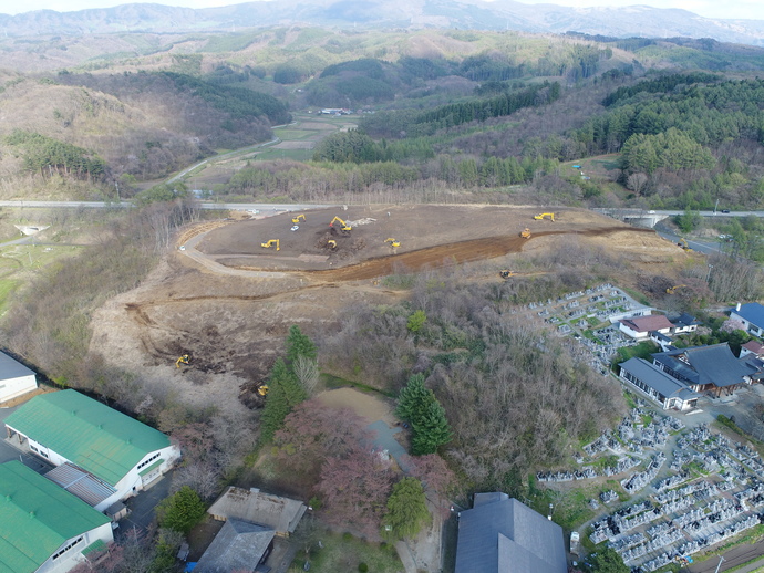 【令和5年4月】道の駅もりおか渋民の航空写真（西から）