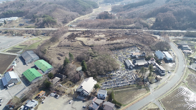 【令和5年3月】道の駅もりおか渋民の航空写真（西から）