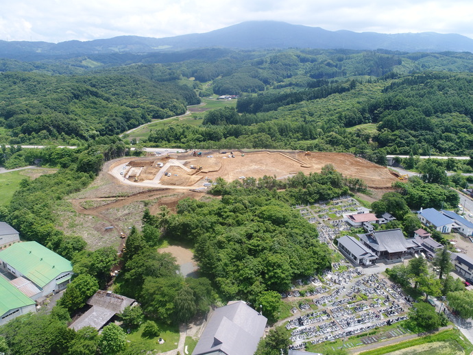 【令和5年6月】道の駅もりおか渋民の航空写真（西から）