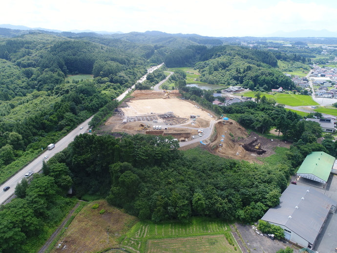 【令和5年7月】道の駅もりおか渋民の航空写真（北から）