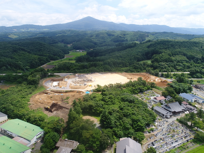 【令和5年7月】道の駅もりおか渋民の航空写真（西から）