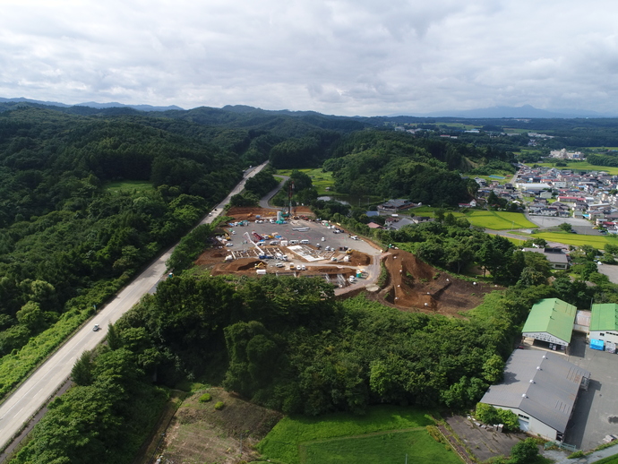 【令和5年8月】道の駅もりおか渋民の航空写真（北から）