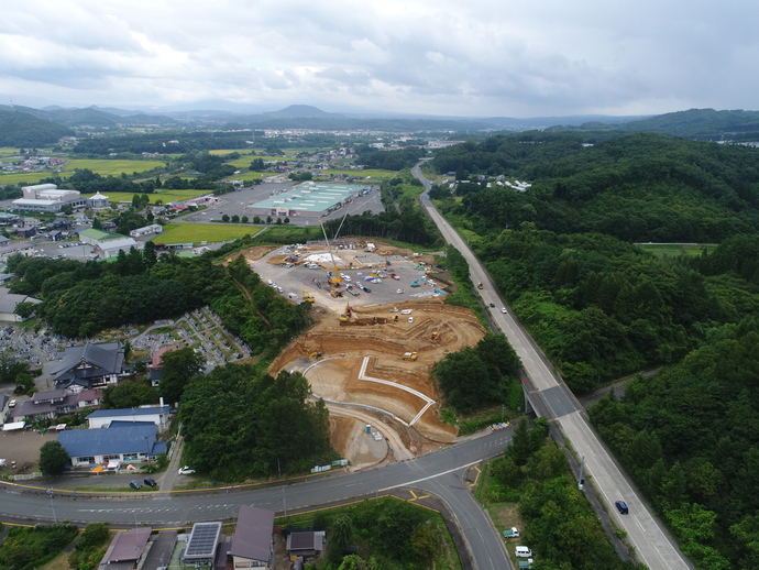 【令和5年8月】道の駅もりおか渋民の航空写真（南から）