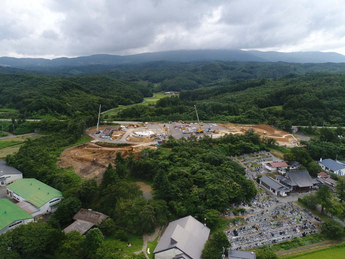 【令和5年8月】道の駅もりおか渋民の航空写真（西から）