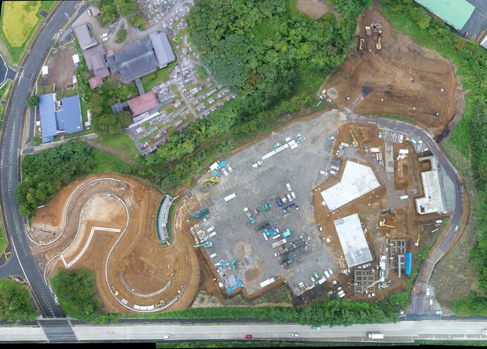 【令和5年9月】道の駅もりおか渋民の航空写真（真上から）