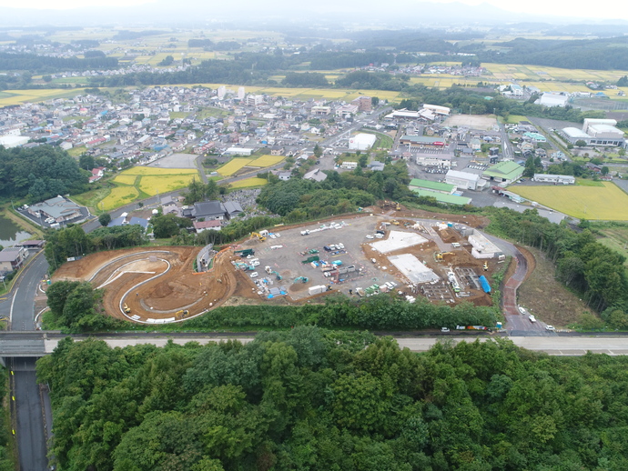 【令和5年9月】道の駅もりおか渋民の航空写真（東から）