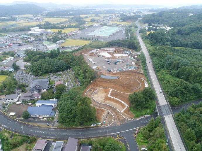 【令和5年9月】道の駅もりおか渋民の航空写真（南から）