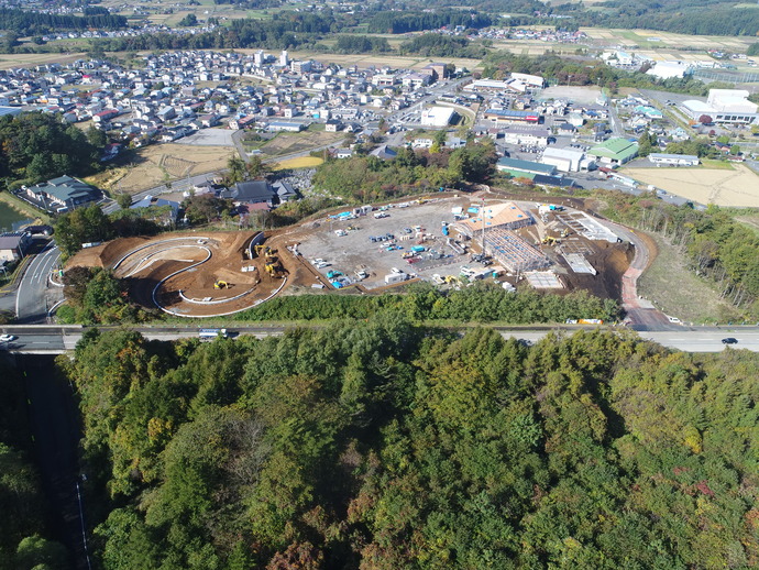 【令和5年10月】道の駅もりおか渋民の航空写真（東から）