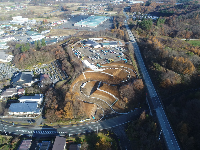 【令和5年11月】道の駅もりおか渋民の航空写真（南から）