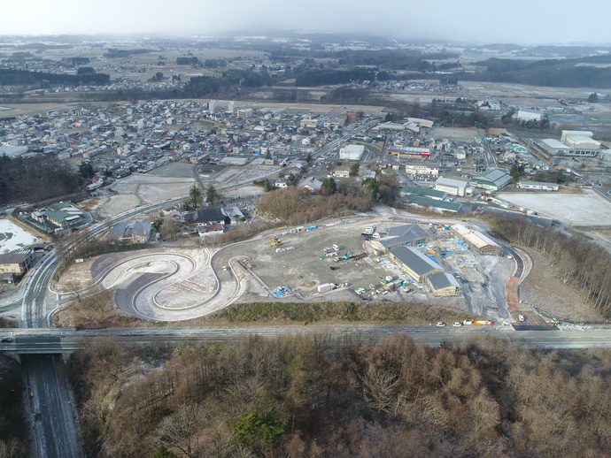 【令和5年12月】道の駅もりおか渋民の航空写真（東から）