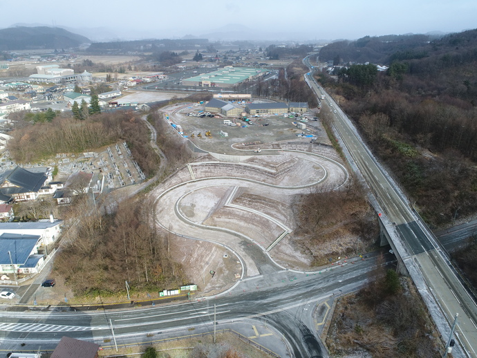 【令和5年12月】道の駅もりおか渋民の航空写真（南から）