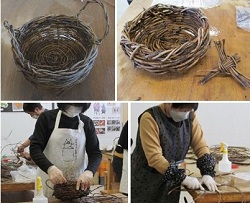 カゴ作り教室の様子