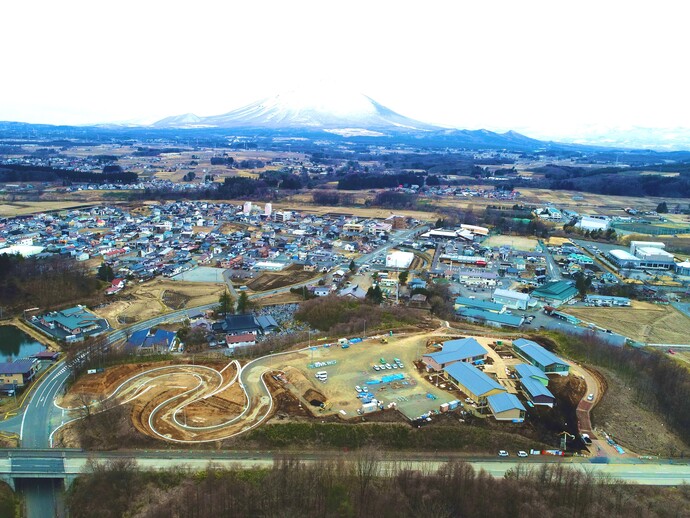 【令和6年3月】道の駅もりおか渋民の航空写真（東から）