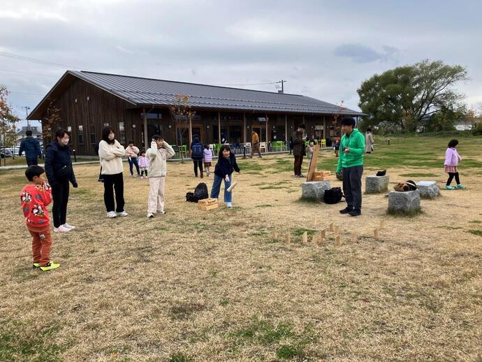 中央公園では、モルック体験も同時に開催し、ウォーキング終わりに楽しんでいただきました☆