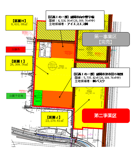 売却予定区画の図