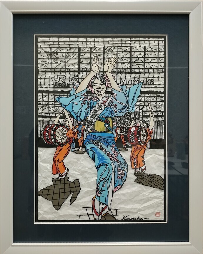 「さんさ踊り」川辺 学(幅690×高さ865)