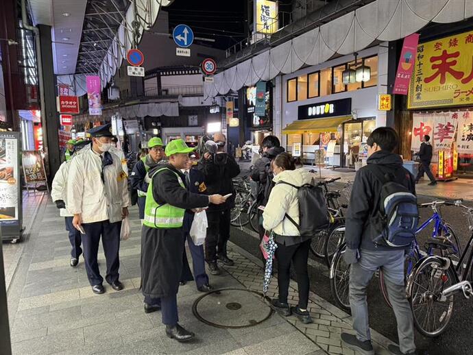 盛岡市・盛岡東警察署様・盛岡大通商店街協同組合様との客引き防止パトロール