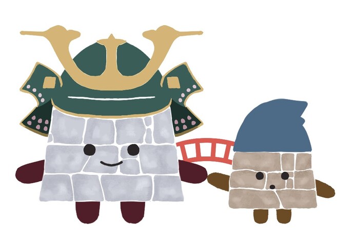 イラスト:盛岡城マスコットキャラクター「いしがききょうだい」