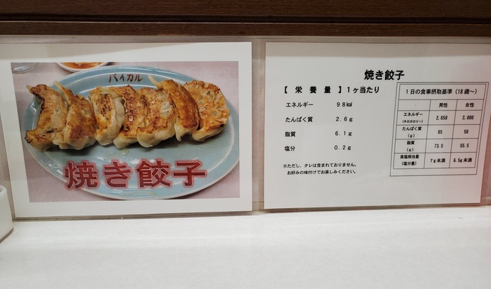 栄養成分表示が記載されています。