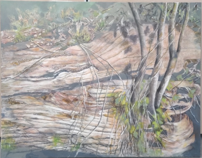 「小岩井の片隅に生きる」宮本　恵美子（幅690×高さ540）