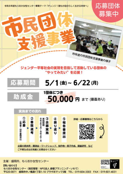 市民団体支援事業チラシ