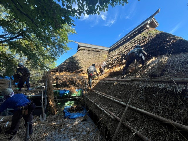 写真：茅葺き作業3
