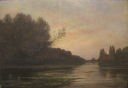 「黄昏の水辺」シャルル＝フランソワ・ドービニーの画像